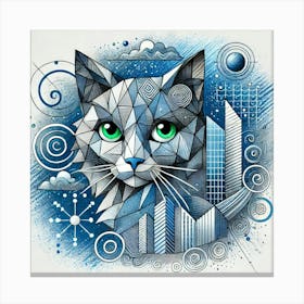 Carbon Fur City Cat Canvas Print