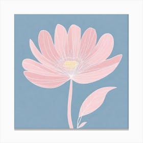 A White And Pink Flower In Minimalist Style Square Composition 363 Canvas Print