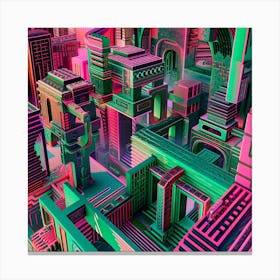 3d Cityscape 1 Canvas Print