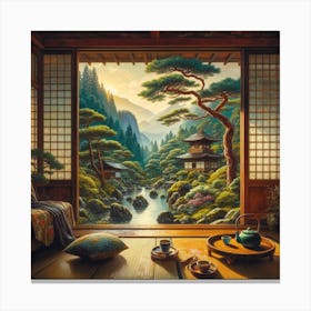 Japanese Room With A View Canvas Print