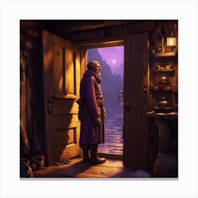 Old Man In The Doorway Canvas Print