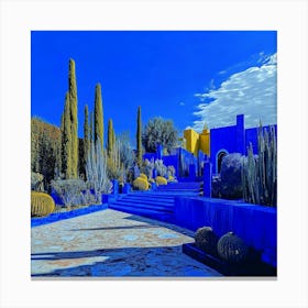 Blue Garden Art Canvas Print