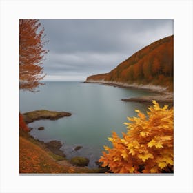 Autumn Leaves By The Sea Canvas Print