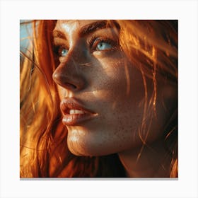 Portrait Of A Woman With Red Hair Canvas Print