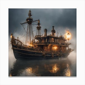 Steampunk Boat Canvas Print