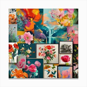 Collage Of Flowers Canvas Print