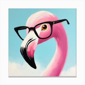 Flamingo With Glasses 5 Canvas Print