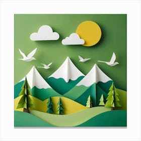 Paper - Mountains Stock Videos & Royalty-Free Footage 1 Canvas Print