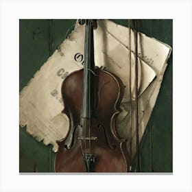 Violin And Music Canvas Print