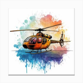 Helicopter Painting Canvas Print