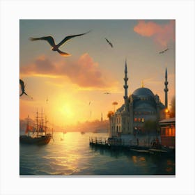 Sunset In Istanbul 1 Canvas Print