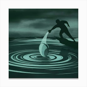 Man On A Surfboard Canvas Print