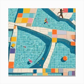 Swimming Art Print (10) Canvas Print