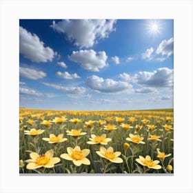 Field Of Yellow Flowers 11 Canvas Print