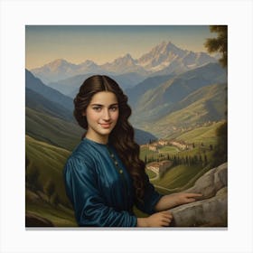 Girl In The Mountains 1 Canvas Print