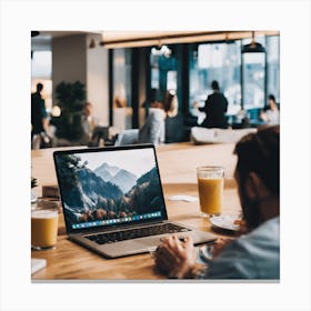 Man Working On A Laptop Canvas Print