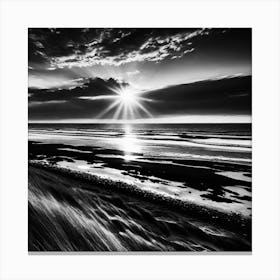 Black And White Sunset 6 Canvas Print