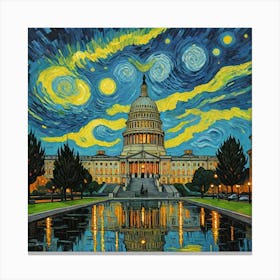 Starry Night Over The Capitol Canvas Print