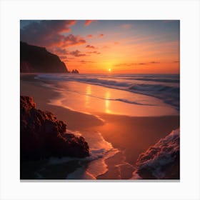 Sunset On The Beach Canvas Print