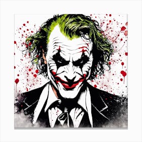 The Joker Portrait Ink Painting (8) Canvas Print