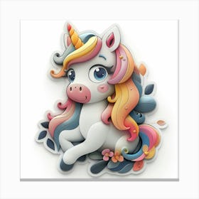 Unicorn Sticker 71 Canvas Print