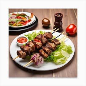 Thai Food On Skewers Canvas Print