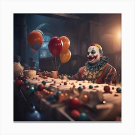 Clown In A Bar Canvas Print