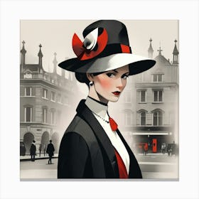 English lady in London 4 Canvas Print