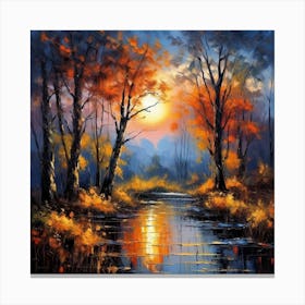 Sunset By The River 13 Canvas Print