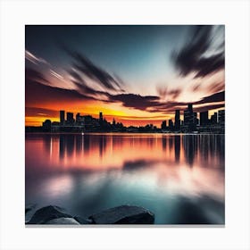 Sunset Over Detroit Canvas Print