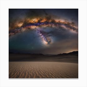 Milkyway Over The Desert Canvas Print