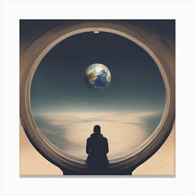 Looking Out Of A Window from space Canvas Print