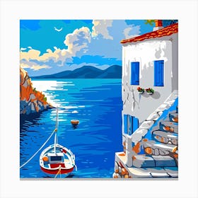 House By The Sea Canvas Print