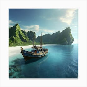Leonardo Diffusion Xl Kapal Phinisi Berlayar Ditengah Laut Bir 0 Canvas Print