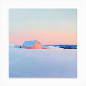 Farm In The Snow Canvas Print