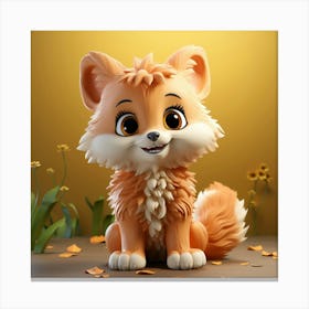 Peach Fox Canvas Print