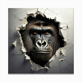 Firefly Intense Gorilla Face Emerging From Ripped Paper 81604 (2) Canvas Print