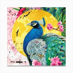 Maximalist Peacock Oriental Inspired Art 1 Canvas Print