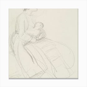 Woman Holding A Baby 2 Canvas Print