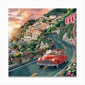 A Stunning Illustration Capturing A Scenic Drive A 4y9deptrqkmgsvsdqwya6w Mwgyd 19tpye6urc7st Yq Canvas Print