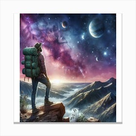 Man Looking At The Stars Canvas Print