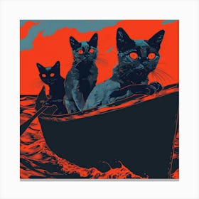 Cat In A Boat Canvas Print