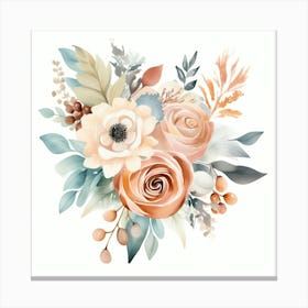 Watercolor Floral Bouquet 4 Canvas Print