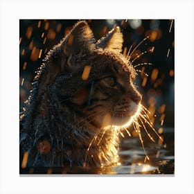 Cat In The Rain 2 Canvas Print