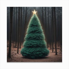 Christmas Tree In The Forest 35 Canvas Print