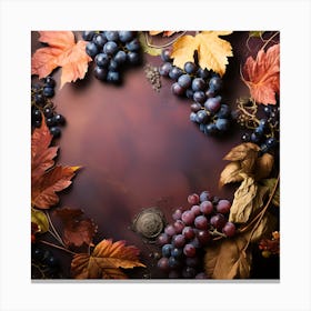 Autumn Leaves And Grapes 6 Canvas Print