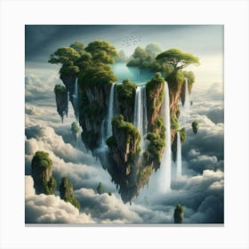 Waterfall In The Clouds Canvas Print