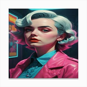 Neon Girl 1 Canvas Print