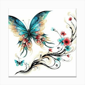 Japanese Butterfly Art 3 Canvas Print