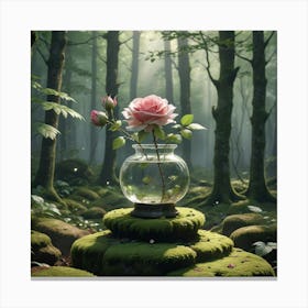 Rose In A Glass Canvas Print